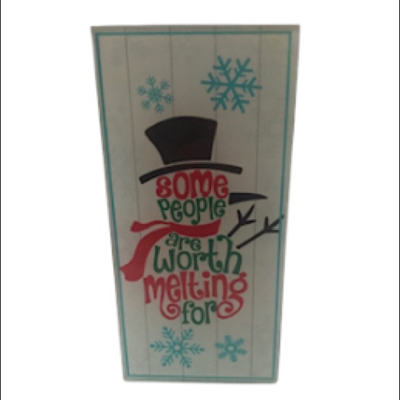 🆕☃️New Glass Snowman Plaque - Picture 1 of 8